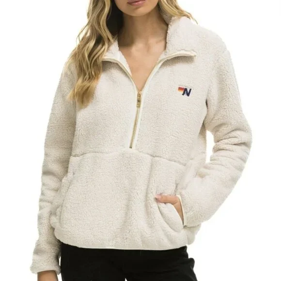 Aviator Nation Teddy Half Zip Jacket - Picture 1 of 15